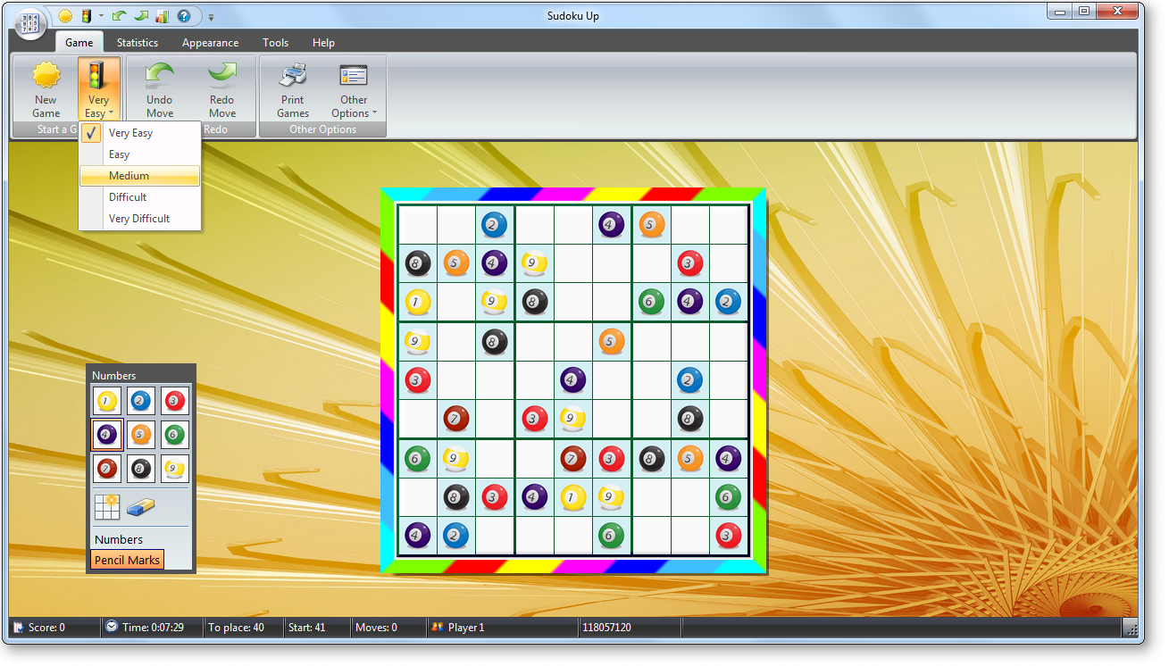Sudoku Up - Layout with Difficulty Levels screenshot