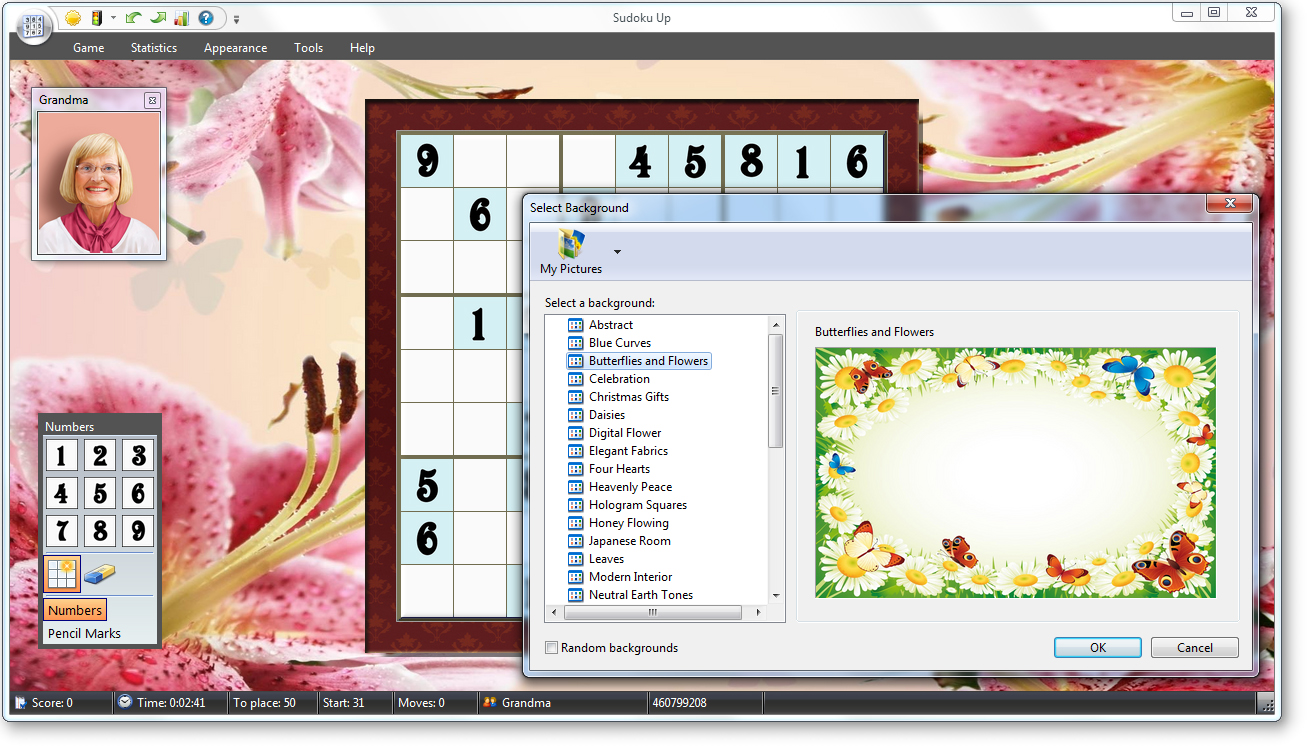 Sudoku Up - Select Background screenshot